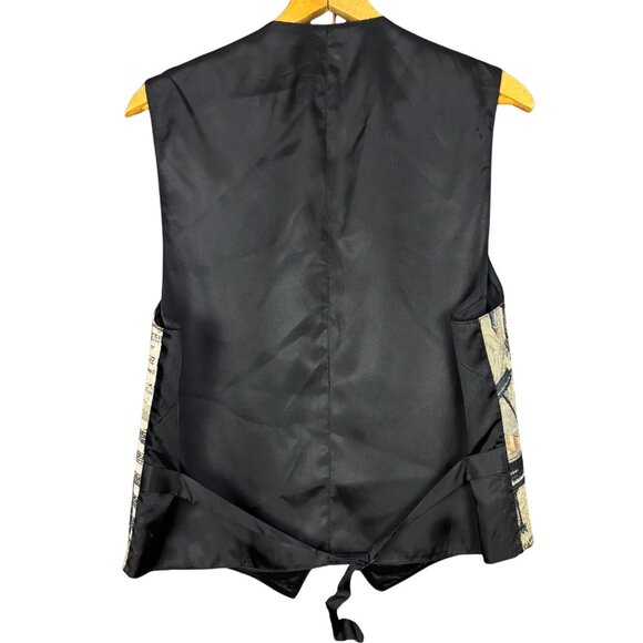 Vintage 90s Piano Print Tapestry Vest, Waistcoat, Music Theme, Musician Gift - Picture 7 of 11